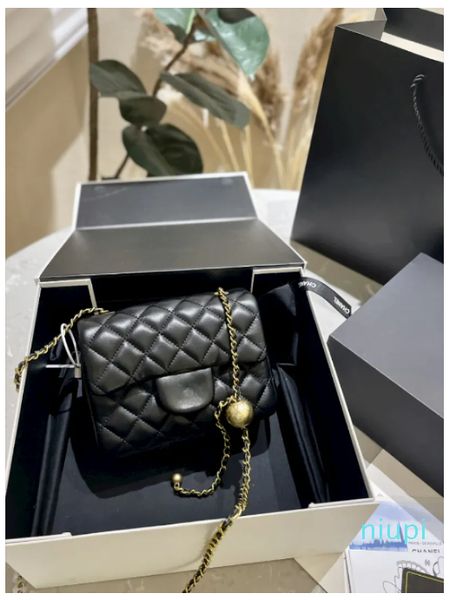 Bandoulière Designer Mini Sacs Rose Noir Gold Hardware Sacs à main Femme Luxe Sling Classic Flap Portefeuille Cross Body WOC Petit Messenger Bag