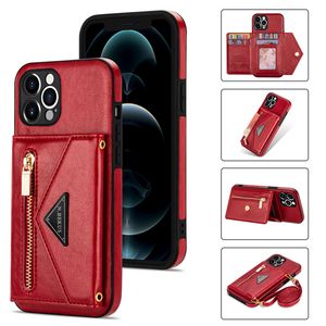 Crossbody flip telefoonhoesjes voor iPhone 13 12 Mini XS Max 7 8 Plus SE2 SE3 Samsung S20 S21 S20FE S21FE Note20 Ultra A12 A52 A52 A72 5G A51 A71 LG Stylo6 Portemonnee Back Cover