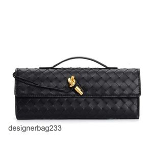 Crossbody lederen lange geweven clutch Winter Andiamo grote dame 2024 tassen herfst Boteega Veelzijdige Venetass damestascapaciteit Hoge kwaliteit onderarm KXFJ