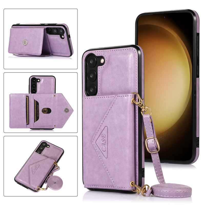 Crossbody Enveloppe magnétique Vogue Phone Case pour iPhone 14 13 12 Pro Max Samsung Galaxy S23 Ultra S22 Plus S21 S20 S21FE S20FE Plusieurs fentes pour cartes Coque portefeuille en cuir