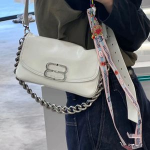 Crossbody onderarm Shouder tassen Bb zachte flap Designer tas mode zilveren dikke ketting riem tas dames handtas portemonnee lederen clutch avondzak cabas G18