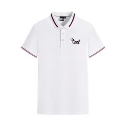 Crossborder Mens Rapel Halfsleeve Polo Shirt Fashion Casual Business Borduured T -shirt 240510