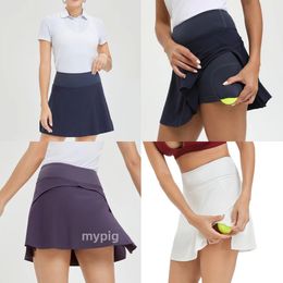 Crossed Skirt Lightweight Tennis Falda Shorts, Womens Professional Pocket Sports Outdoor Golf Badminton Sports Short Skirt Hot Selling en 2024