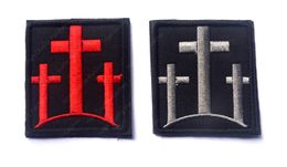 Croix de broderie patch jesus poisson patch chrétien symbole de poisson tactique emblème badges militaires appliqués brodés brodés