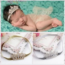 Crown Baby Dadands Lindo Coreano Luxury Shine Tiaras de diamantes para niñas Bandas de cabello de cumpleaños Boutique Accesorios para el cabello H080