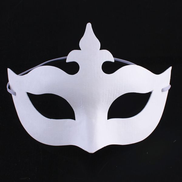 Couronne Blanc Pâte À Papier Demi-Masque Visage pour Femmes Environnement Non Peint Blanc DIY Fine Art Peinture Mascarade Parti Masques 10pcs / lot