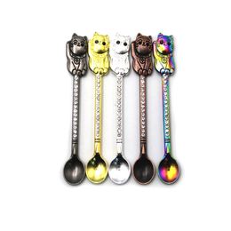 Crown Cat Magic Wand Love Shape Portable Mini Shovel Lepel Metal Smoke Shopels Poeder Schep Hookah Shisha Dabber Dab Wax Smoking Pipe Snuff Accessoires