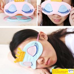 Crown Eye Mask Knipperlicht Slaapmasker Thicken Super Soft Rest Relax Sleep Eye Mask Travel Cartoon Lange wimpers SZ48