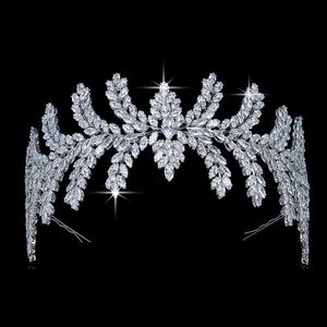 Crown Hadiyana Romantiek levendige vrouwen bruiloft haaraccessoires kubieke zirkonia glanzende luxe sieraden prinses kroon BC5535 Diadema x0625