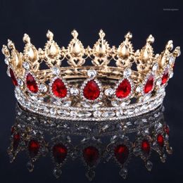 Accessoires de cheveux de la couronne baroque royal tiara haltestone super queen mariage mariage cadeau pour femmes1248h