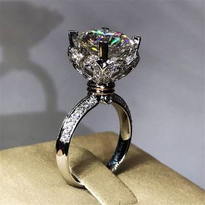 Bague couronne coeur 3ct diamant Cz Sterling Sier bague de fiançailles bague de mariage pour femmes bijoux de mode de mariée