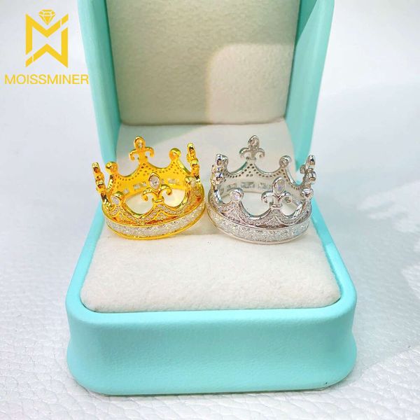 Crown Moissanite Rings para mujeres Sier sier Body Ring Jewelry Men Pass Tester Envío gratis