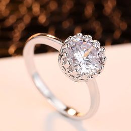 Crown Promise Ring Rose Gold Silver Aaaaa Sona CZ Engagement Bands de mariage Anneaux pour femmes Bijoux de fête nuptiale