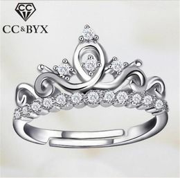Anneaux de la couronne pour femmes S925 Silver Open Adjustable Fashion Bijoux Ringen Bridal Wedding Engagement Accessoires Luxury 7765514868