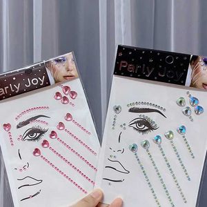 CRP3 Tatouage Transfert Pinter Face Bijoux Sticker Face Jewels Diamond Makeup Art Eyeliner Tattoo Tattoo Party Bady Makeup Tools Eye Rimestones 240427