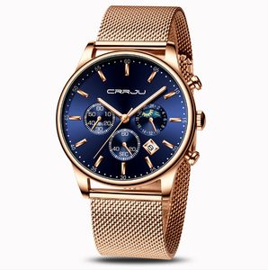 Crrju 2266 Quartz Mens Watch Hot Selling Casual Personality Watches Fashion Popular Student Luxury polshorloges met roestvrijstalen band