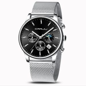 Crrju 2266 Quartz Mens Watch Hot Selling Casual Personality Watches Fashion Popular Student Date accurate polshorloges 261X