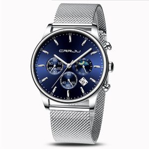 CRRJU 2266 Quartz Hommes Montre Vente Casual Personnalité Messieurs Montres De Mode Populaire Étudiant Montres Whole292d