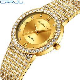CRRJU Couple montre mode hommes bijoux Bracelet en acier inoxydable montres à Quartz femmes robe montre-Bracelet mâle amant cadeau Watch240d