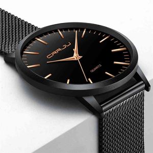 CRRJU Creative Quartz Hommes Robe Montre En Cuir De Luxe Armée Militaire Sport Montres Horloge Mâle Relogio Masculino Reloj Hombre 210517