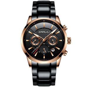 Crrju Men Watch Men Quartz Wristwatch en acier inoxydable étanche horloge mâle chronographe Relogio masculino Hodinky272b