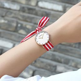 CRRJU nieuwe unieke dames bloem doek polshorloge mode vrouwen jurk horloge hoge kwaliteit stof horloge lieve meisjes armband watch292q