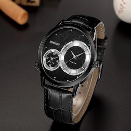 CRRJU montre de Sport mode décontracté hommes montres haut de gamme en cuir de luxe affaires montre à Quartz hommes montre-bracelet Relogio Masculino 2020271D