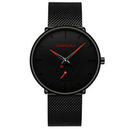 CRRJU Topmerk Mode Luxe Heren Horloges Quartz Horloge Mannen Casual Slim Mesh Staal Waterdicht Sport Horloge Relogio Masculino Montre De HBP HORLOGES