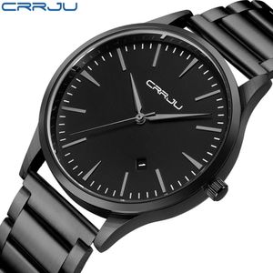 CrRJU Topmerk Mode Mannen Sport Analoge Horloges Heren Quartz Klok Mannelijke Casual Volledige Roestvrijstalen Militaire Polshorloge 210517