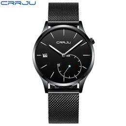 CRRJU Design único Men Women Unisex Brand Wallwatches Sports Leather Quartz Creative Casual Fashion Watches Relogio Feminino2445