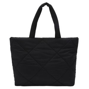 Cruise 2023 Fashion tas Dames Handtassen Winter Katoenen Tophandel Zakken Casual vrouwelijke vaste kleur gewatteerd grote capaciteit TOTE TOTE SCHOUDER TAG