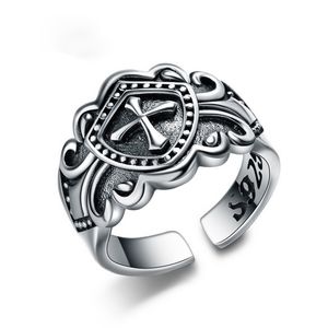 Kruisvaarder schild Bandringen imitatie diamanten Ring Meisje klassieke mannen Titanium staal ontwerper voor vrouwen luxe geschenken vrouw meisje sieraden