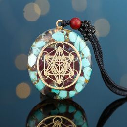 Gemalen steen kristal ketting Manifest Overvloed Rijkdom Geluk Hanger Orgone Sieraden Chakra Energie Healing Kristallen Gezonde Neckla242O