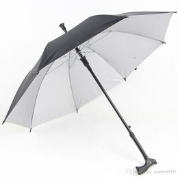 Krukken Anti-slip oudere paraplu Lange handgreep UV Bescherming Winddichte Paraplu Vrouwen Men Zonnige regenachtige paraplu's Aangepast Gift XDH1000