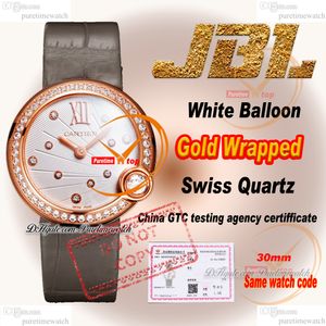 CRWJBL0008 Swiss Quartz Womens Watch Jblf 30 mm Backe 18K Rose Gold Case Diamonds Cador Mop Dalm Grey Croc Strap Super Edition Ladies Watches Lady Puretime Ptcar