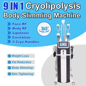 Cryo afslank machine gewicht reductie vetverlies 360 ° cryolipolyse vet bevries 9 in 1 cavitatie RF lipolaser anti-rimpel huidverstakking salon thuisgebruik