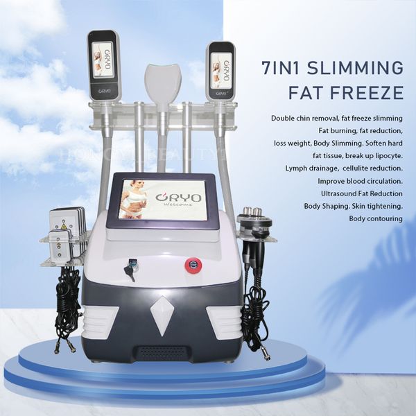 Máquina de congelación de grasa criogénica, 3 manijas, máquinas de congelación de grasa, adelgazamiento corporal, criolipólisis, pérdida de peso, cavitación