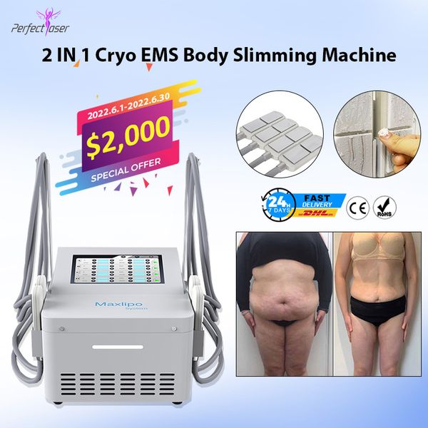 Cyo-thérapie du corps Slimming Restanding Corps Shapingn Machine 4 Gire la cryo plus froide EMS