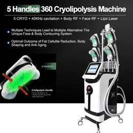 Máquina de congelación de grasa por criolipólisis Máquinas de adelgazamiento por crioterapia profesional Criolipolisis con mango de papada criogénica 360
