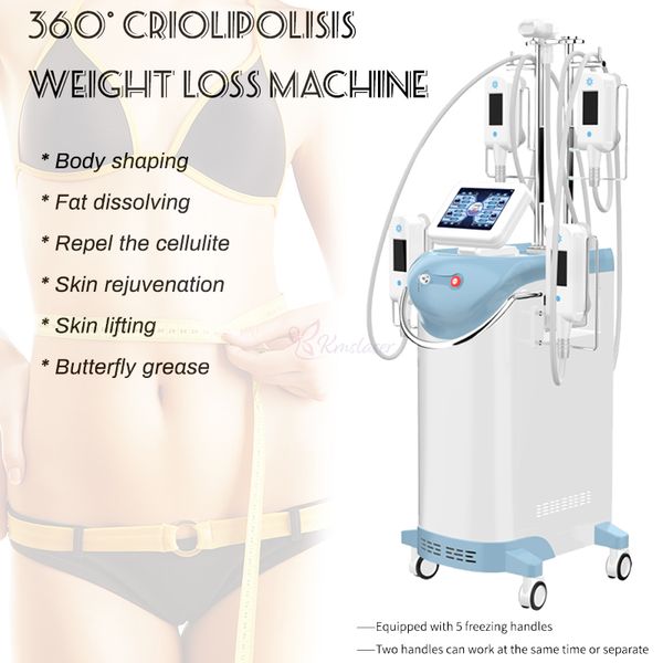 Máquina de adelgazamiento por congelación de grasa por criolipólisis, sistema de enfriamiento 360, eliminación de celulitis por crioterapia, equipo de belleza criogénica