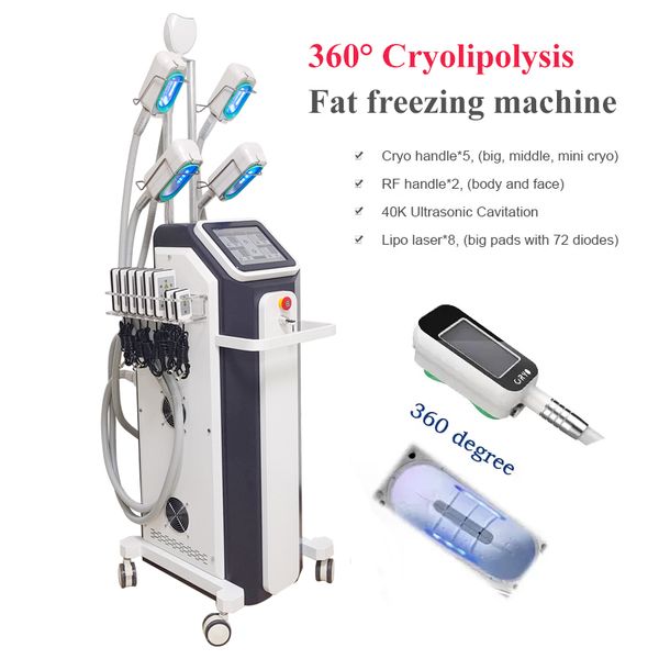 Máquina de eliminación de grasa por criolipólisis, crioterapia profesional, cavitación adelgazante, RF, vacío, anticelulítico, a la venta