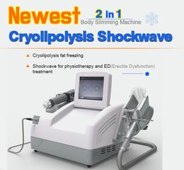 Cryolipolyse Shock Wave Ed Traitement Machine Shockwave Relief de la douleur Physiothérapie Fat Ferge Reduction de cellulite 360 Cryotherapy Dispositif