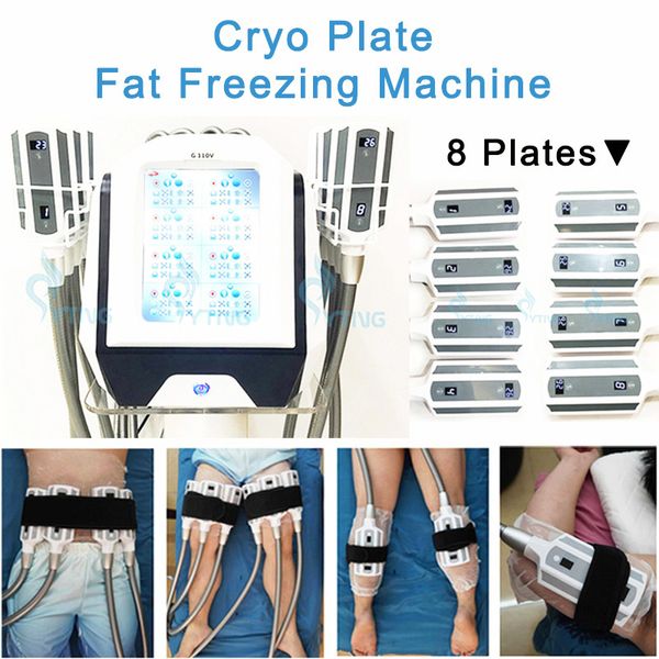 Cryothérapie 8 plaques Cyo planche de sculpture sur glace minceur Machine congélation des graisses remodelage du corps réduction des graisses perte de poids