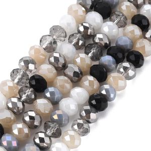 Crystal 10 hilos de vidrio de vidrio de electroplacas de hilos AB Color 7.5 mm Rondelle Bead para joyas de bricolaje haciendo bricolaje alrededor de 69 ~ 72 piezas/hebra