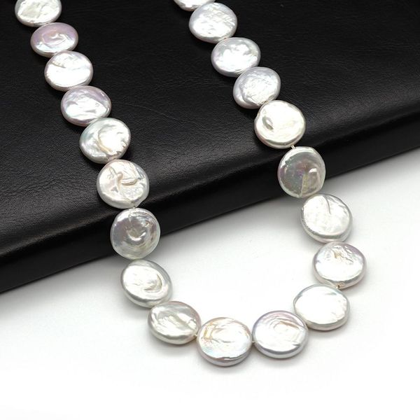 Cristal 100% perles d'eau douce naturelles véritables, pièces de monnaie baroques, fabrication de bijoux, collier, boucles d'oreilles, accessoires de bijoux, perles de boutons