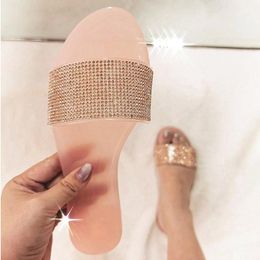 Crystal 121 Zomer Vrouwen Slippers Bling Jelly Schoenen Vrouw Flats Dames Casual Comfort Vrouwelijke Sandalen 2024 Mode Slides Plus Size