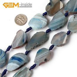 Cristal 2030mm GEMinside couleur bleu/rouge forme libre naturelle à facettes torsion bandes Agates perles en vrac pour la fabrication de bijoux bricolage brin 15"