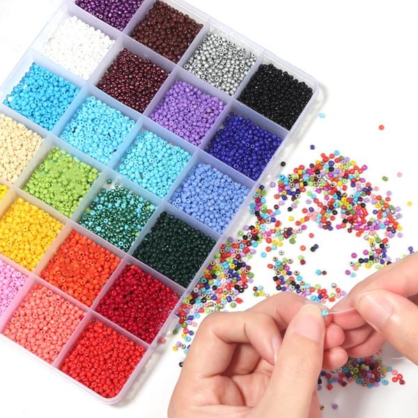 Crystal 4800pcs Joyas Making Kit Check Glass Seed Beads Caja de cuentas de cuentas