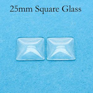 Kristal 500 stuks 25 mm vierkante glazen cabochon groothandel gezwollen vierkante glazen cabines voor het maken van sieraden