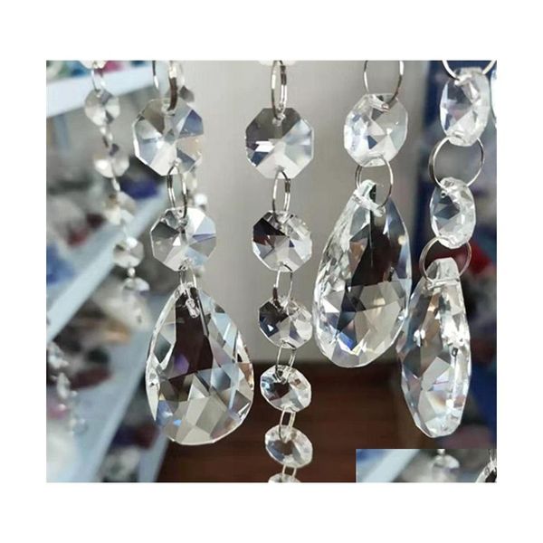 Cristal 50 Pcs Clair À Facettes Larme Goutte D'eau Coupe Prisme Suspendu Pendentif Bijoux Lustre Partie Acrylique Perle 609 Q2 Livraison Dhbht